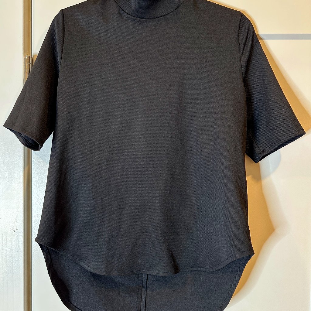 Nwt Zara Mock Neck Short Sleeve Shirt